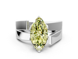 White gold Modern Tension Set Fancy Yellow Marquise  Solitaire Wide Band Ring_18