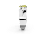 White gold Modern Tension Set Fancy Yellow Oval  Solitaire Wide Band Ring_64