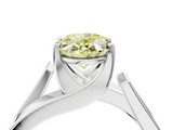 White gold Modern Tension Set Fancy Yellow Oval  Solitaire Wide Band Ring_66