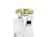 White gold Modern Tension Set Fancy Yellow Oval  Solitaire Wide Band Ring_67