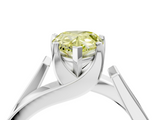 White gold Modern Tension Set Fancy Yellow Pear  Solitaire Wide Band Ring_129