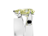White gold Modern Tension Set Fancy Yellow Pear  Solitaire Wide Band Ring_132
