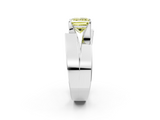 White gold Modern Tension Set Fancy Yellow Princess  Solitaire Wide Band Ring_19