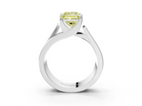 White gold Modern Tension Set Fancy Yellow Princess  Solitaire Wide Band Ring_20
