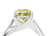 White gold Modern Tension Set Fancy Yellow Princess  Solitaire Wide Band Ring_21