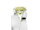 White gold Modern Tension Set Fancy Yellow Princess  Solitaire Wide Band Ring_22