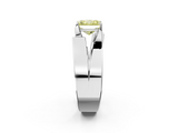 White gold Modern Tension Set Fancy Yellow Radiant  Solitaire Wide Band Ring_95