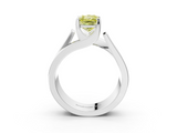 White gold Modern Tension Set Fancy Yellow Radiant  Solitaire Wide Band Ring_96
