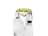 White gold Modern Tension Set Fancy Yellow Radiant  Solitaire Wide Band Ring_98