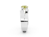 White gold Modern Tension Set Fancy Yellow Round  Solitaire Wide Band Ring_19
