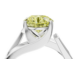 White gold Modern Tension Set Fancy Yellow Round  Solitaire Wide Band Ring_21
