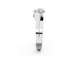 White gold Modern Tension Set Heart Solitaire Wide Band Ring_178