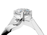White gold Modern Tension Set Heart Solitaire Wide Band Ring_184