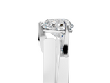 White gold Modern Tension Set Heart Solitaire Wide Band Ring_185