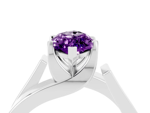 White gold Modern Tension Set Marquise Cut Amethyst Solitaire Wide Band Ring_4