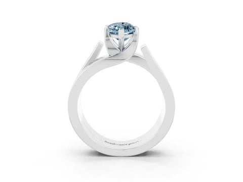 White gold Modern Tension Set Marquise Cut Aquamarine Solitaire Wide Band Ring_3
