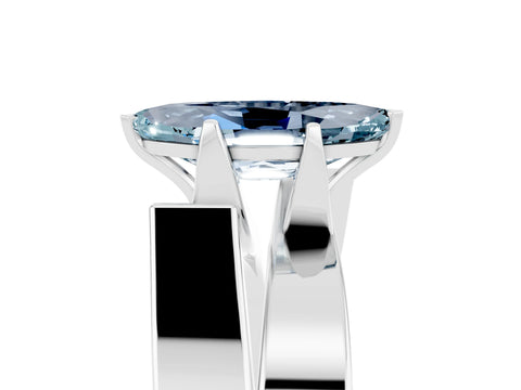White gold Modern Tension Set Marquise Cut Aquamarine Solitaire Wide Band Ring_5