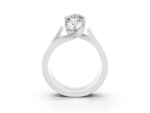 White gold Modern Tension Set Marquise Cut Moissanite Solitaire Wide Band Ring_3