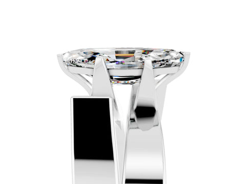 White gold Modern Tension Set Marquise Cut Moissanite Solitaire Wide Band Ring_5
