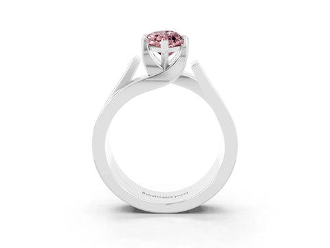 White gold Modern Tension Set Marquise Cut Morganite Solitaire Wide Band Ring_3