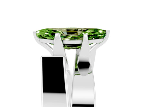White gold Modern Tension Set Marquise Cut Peridot Solitaire Wide Band Ring_5