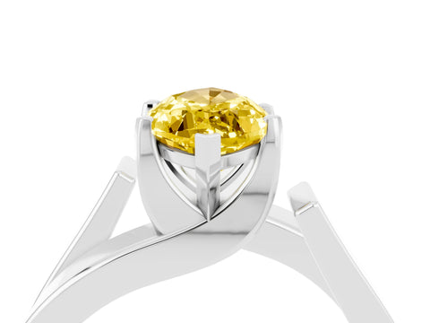 White gold Modern Tension Set Marquise Cut Yellow Sapphire Solitaire Wide Band Ring_16