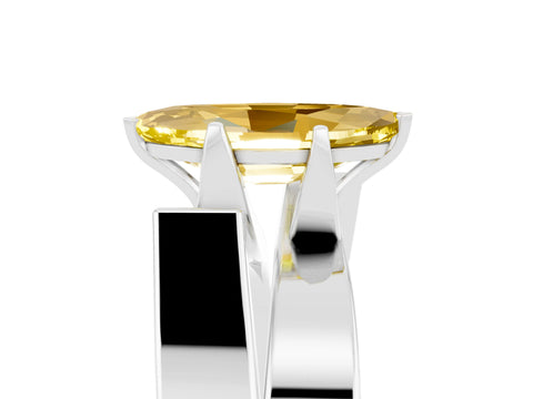 White gold Modern Tension Set Marquise Cut Yellow Sapphire Solitaire Wide Band Ring_17