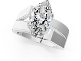 White gold Modern Tension Set Marquise Solitaire Wide Band Ring_160