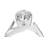 White gold Modern Tension Set Marquise Solitaire Wide Band Ring_163