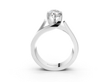 White gold Modern Tension Set Marquise Solitaire Wide Band Ring_166