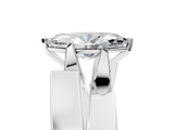 White gold Modern Tension Set Marquise Solitaire Wide Band Ring_167