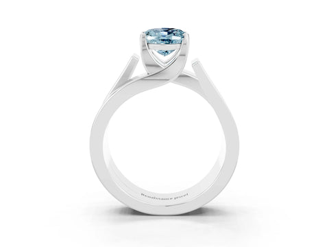 White gold Modern Tension Set Oval Cut Aquamarine Solitaire Wide Band Ring_3