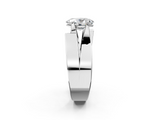 White gold Modern Tension Set Oval Solitaire Wide Band Ring_130