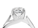 White gold Modern Tension Set Oval Solitaire Wide Band Ring_133