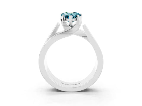 White gold Modern Tension Set Pear Cut Blue Topaz Solitaire Wide Band Ring_3