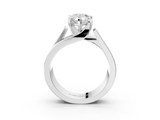 White gold Modern Tension Set Pear Solitaire Wide Band Ring_143
