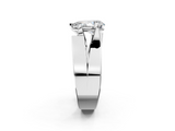 White gold Modern Tension Set Pear Solitaire Wide Band Ring_148