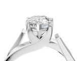 White gold Modern Tension Set Pear Solitaire Wide Band Ring_150