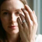 White gold Modern Tension Set Princess Cut Diamond Solitaire Wide Band Ring_164