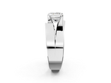 White gold Modern Tension Set Princess Solitaire Wide Band Ring_147