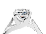White gold Modern Tension Set Princess Solitaire Wide Band Ring_153