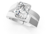 White gold Modern Tension Set Radiant Solitaire Wide Band Ring_196