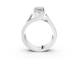 White gold Modern Tension Set Radiant Solitaire Wide Band Ring_198