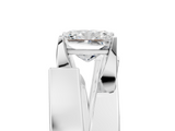 White gold Modern Tension Set Radiant Solitaire Wide Band Ring_201
