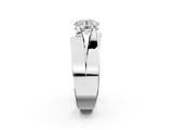 White gold Modern Tension Set Round Solitaire Wide Band Ring_165