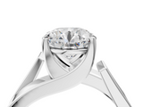 White gold Modern Tension Set Round Solitaire Wide Band Ring_167