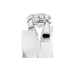 White gold Modern Tension Set Round Solitaire Wide Band Ring_168