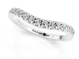 White gold Moissanite Pavé Curved Wedding Band_7