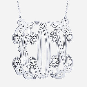 Silver Monogram Pendant Necklace