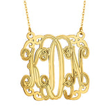 White gold Monogram Pendant Necklace